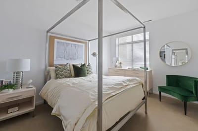 Modern private resident bedroom with stylish decor