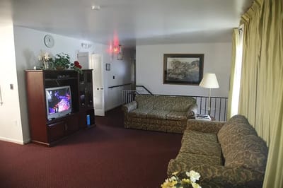Common area with sofas and television