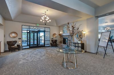 Welcoming lobby with seating and decor