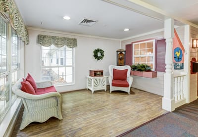 Bright common area with comfortable seating