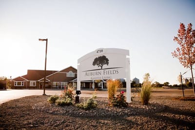 Exterior view of Auburn Fields Assisted Living facility