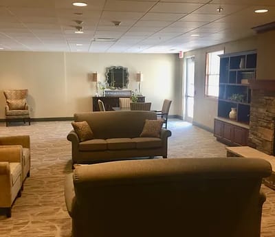 Bright common area with comfortable seating