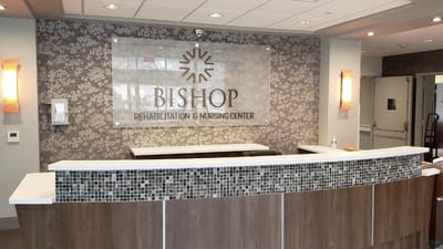 Interior reception area of a nursing facility