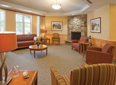Bright common area with comfortable seating