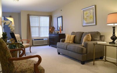 Cozy common area with seating and decor