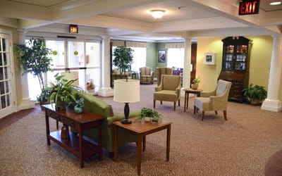 Common area seating in a senior living facility