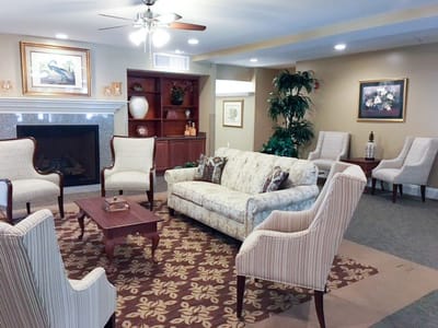 Bright common area with comfortable seating