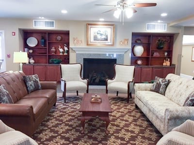 Cozy interior lounge with seating and decor