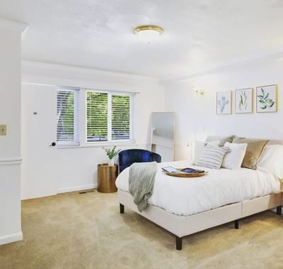 Bright and cozy private resident room with decor
