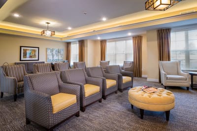 Bright common area with comfortable seating