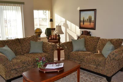 Cozy seating area in a common room