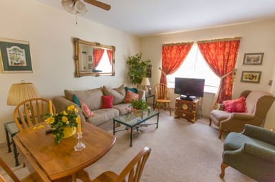 Cozy living room area with comfortable seating and decor
