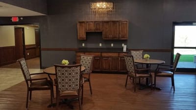 Interior common area with chairs and tables
