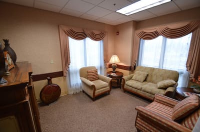 Cozy sitting area in a senior living facility