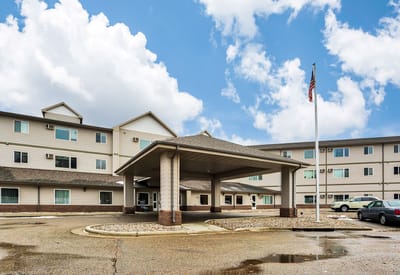 Exterior view of Minot Lodge Senior Living entrance