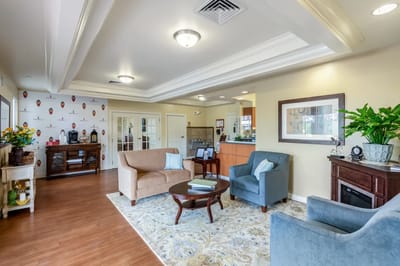 Cozy common area with seating and decor
