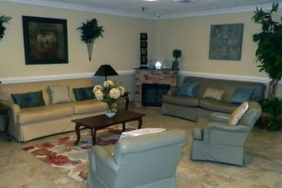 Comfortable common area in a senior living facility