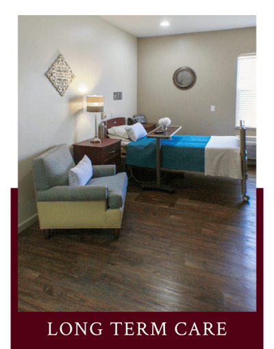 Interior view of a long-term care room