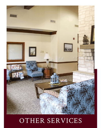 Bright common area in a senior facility