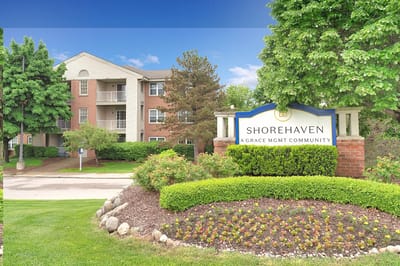 Exterior view of Shorehaven assisted living facility