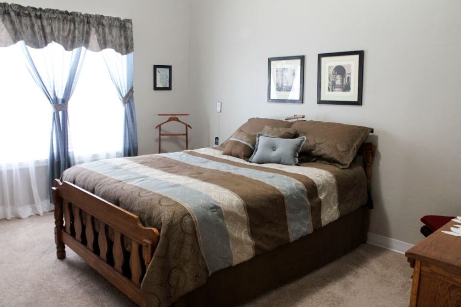 Cozy bedroom with a bed and decorative accents