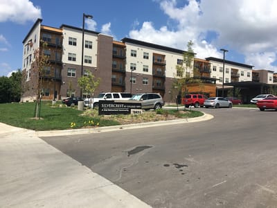 Exterior view of Silvercrest at College View facility