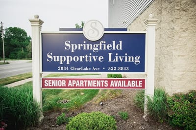 Exterior sign of Springfield Supportive Living showing availability.