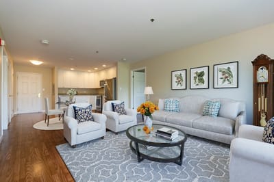 Bright, welcoming interior living room area