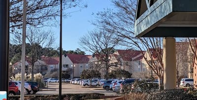 View of the facility exterior and parking area