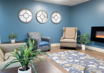 Cozy common area with comfortable seating and decor