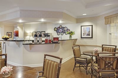 Cozy dining area with tables and decor