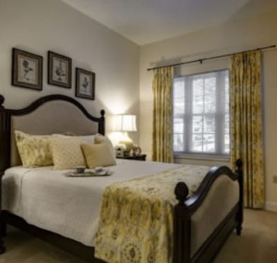 Cozy resident bedroom with floral decor