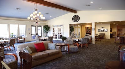 Cozy common area in a senior living facility