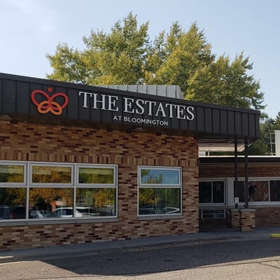 Exterior view of The Estates at Bloomington building