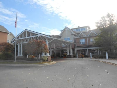 Exterior view of the Town Village Sterling Heights entrance
