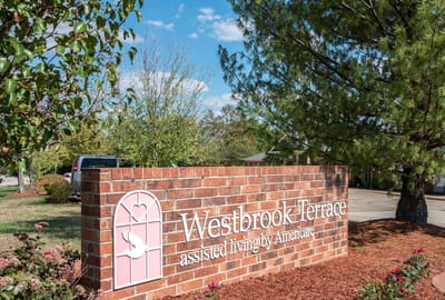 Signage for Westbrook Terrace assisted living facility