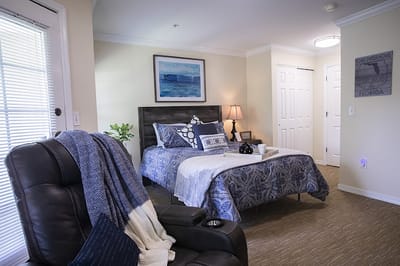 Cozy interior of a private resident room