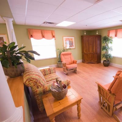 Bright common area with comfortable seating