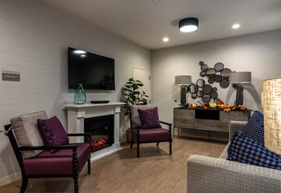 Cozy interior lounge area with seating and decor