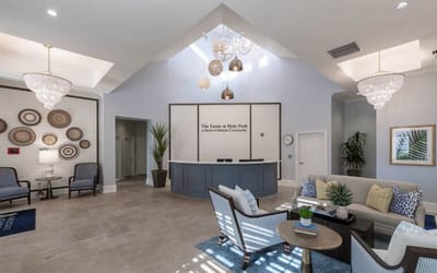 Modern common area with seating and reception