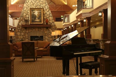 Elegant interior view of the common area with a piano