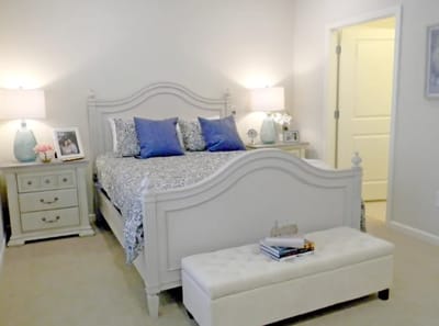 Cozy bedroom with a bed and bedside tables