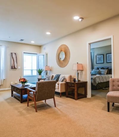 Cozy common area in a senior living facility