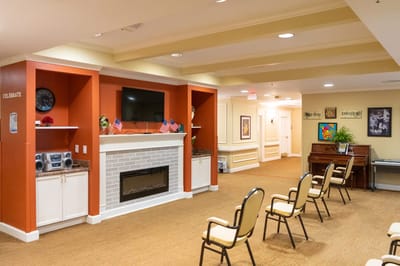 Interior common area with seating and decorations