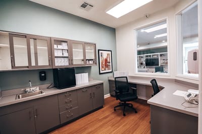 Interior view of an office space in a senior facility
