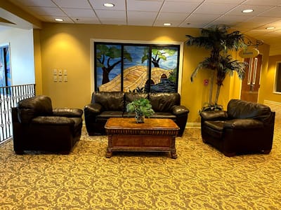 Cozy seating area in a senior living facility