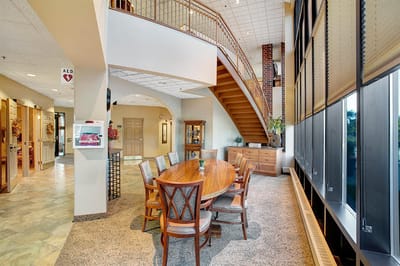 Common area with seating and natural light