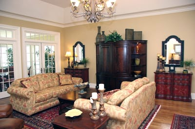 Cozy interior lounge with seating arrangements