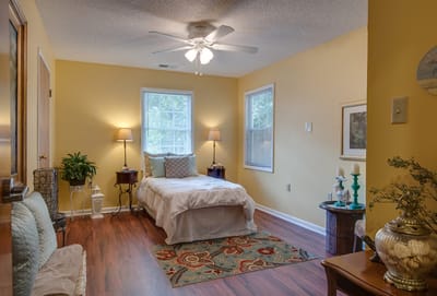 Cozy bedroom in a senior living facility