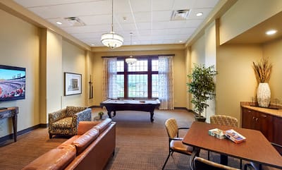 Common area with seating and pool table